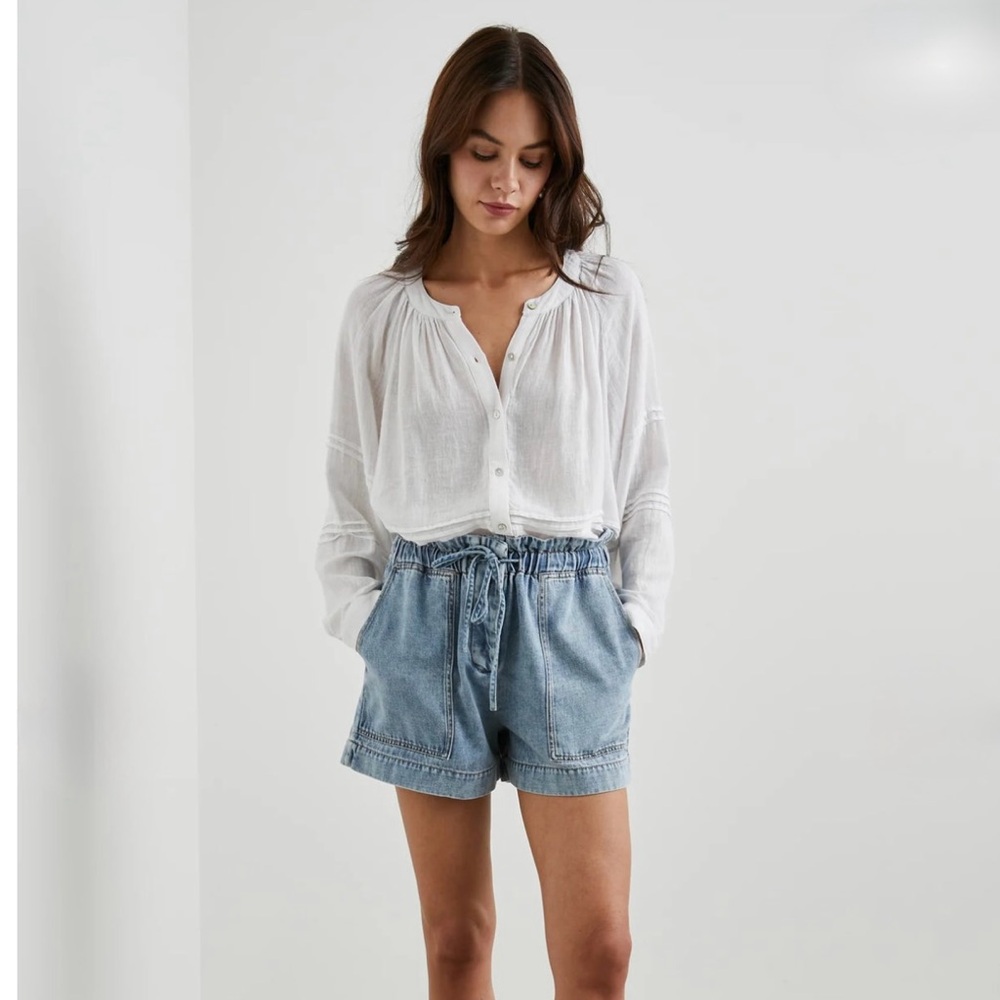 Rails Frances Top Blouse White Button Up M